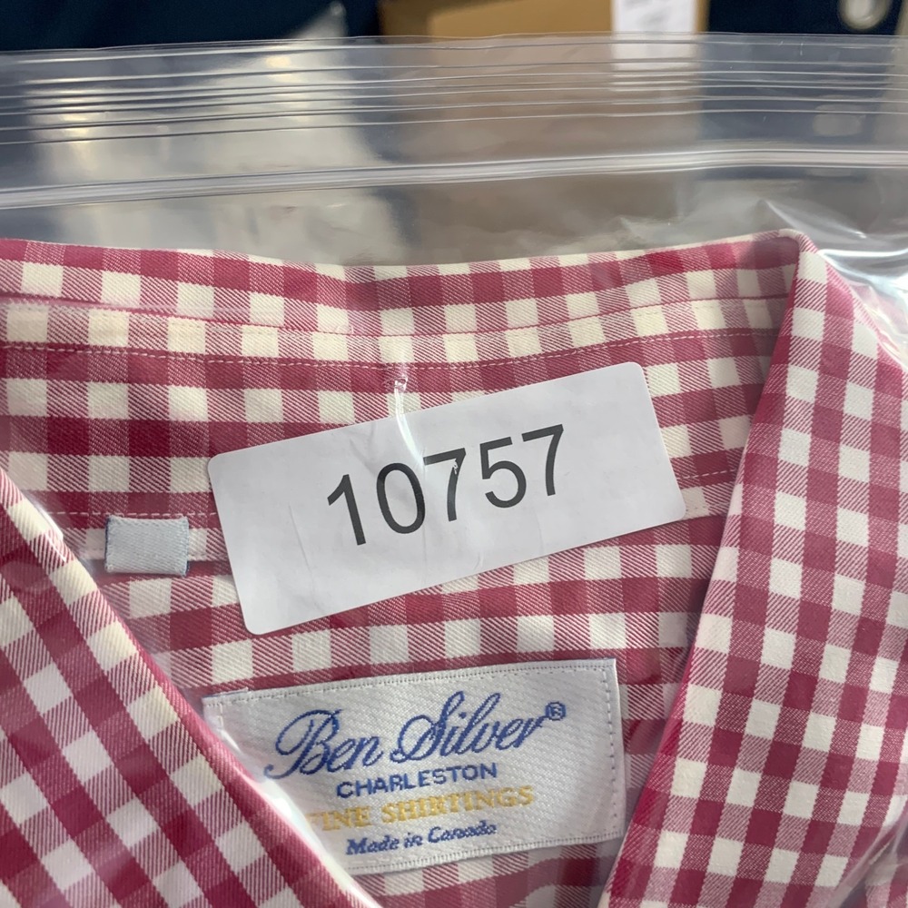 Ben Silver Charleston Shirt Men 2XL Gingham Check Button Down Long Sleeve